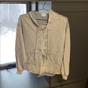 BKE Light blue Lace-Up Pullover